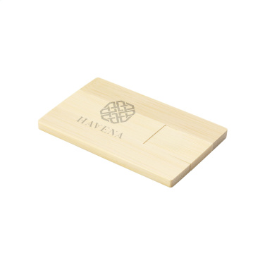 Logo trade promotional item photo of: CreditCard USB Bamboo 8 GB
